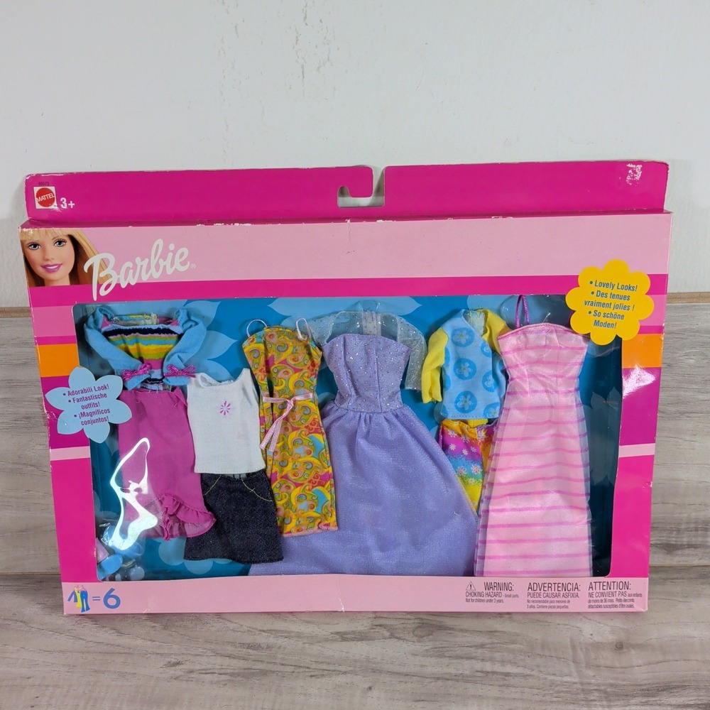 Barbie Fashion 6 Outfit Gift Pack Mattel 2001 Open Package 68073